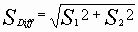 Equation 3. CES relative standard error, capital s sub diff equals the square root of capital s sub one squared plus capital s sub two squared.