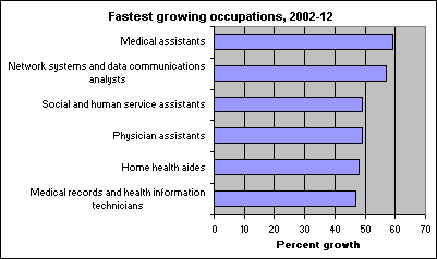 Fastest growing occupations, 2002-12