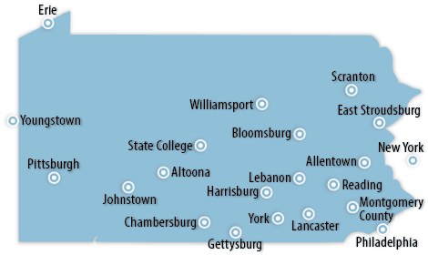 Pennsylvania Area Map