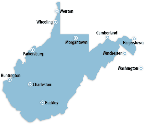 West Virginia Area Map