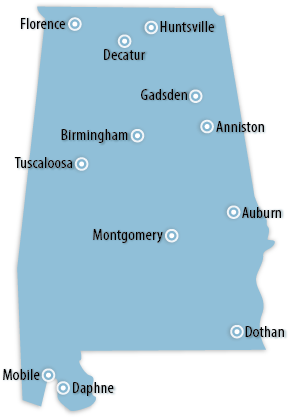 Alabama Area Map