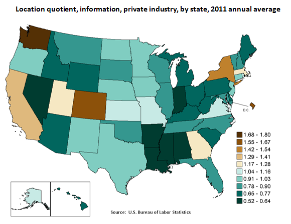 Where the Workers Are: Location Quotient by State image