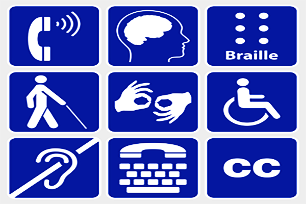 Matric of symbols representing various disabilities